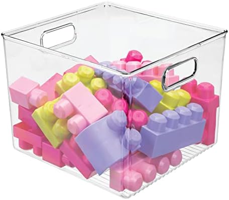 mDesign Clear Plastic Storage Bins with Handles 8 Pack 1