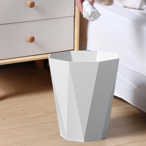 Compact Plastic Trash Can with Press Ring for Small Spaces