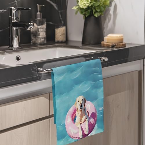 Labrador Retriever Pattern Flannel Hand Towels 16x24 Inch