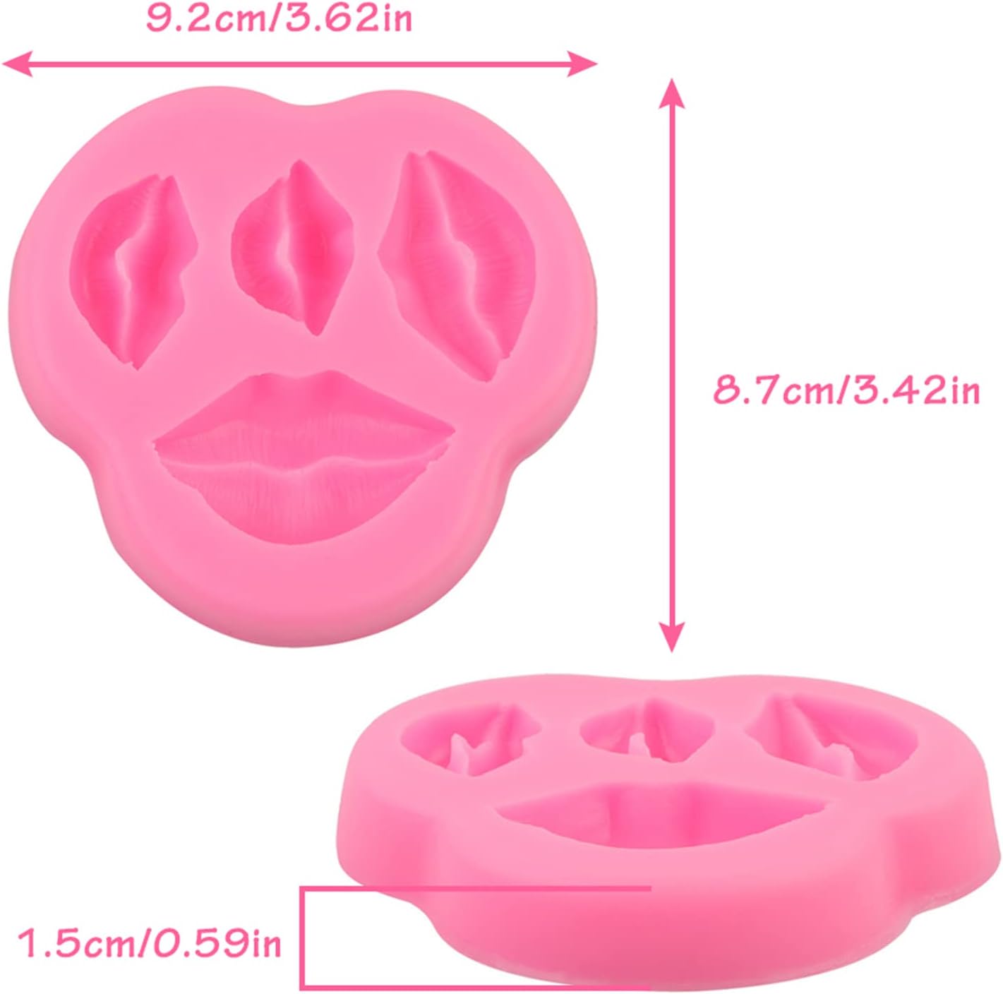 DIY Fondant Silicone Lips Shape Baking Tool - Roseate