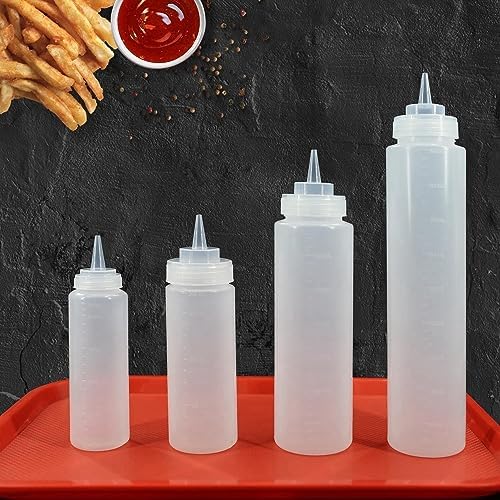 Jiwins 6 Pack 8 oz Condiment Squeeze Bottles with Tip Cap