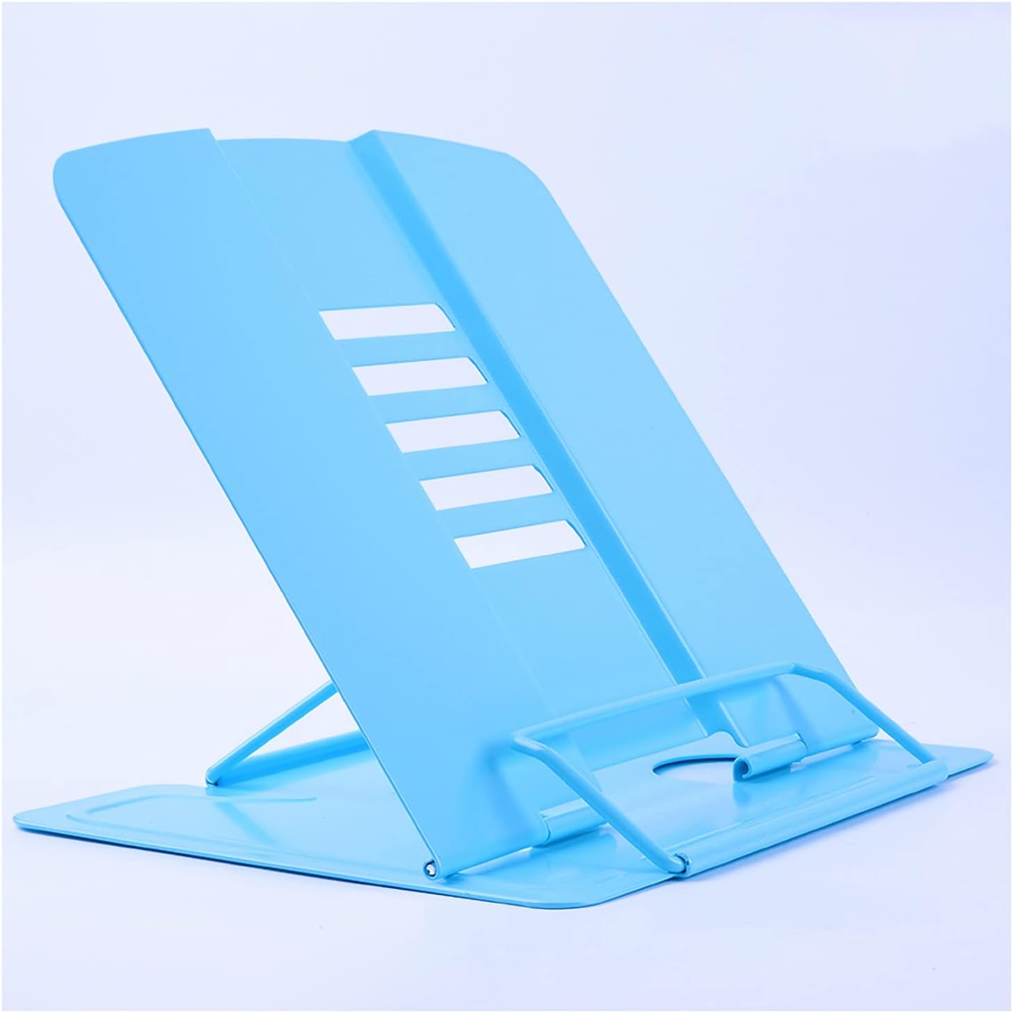 Yuidaaavzz Adjustable Book Stand for Kitchen and Office Blue
