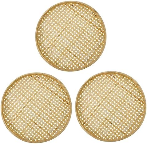 BEBEMOKO Bamboo Sieve Colander Storage Basket