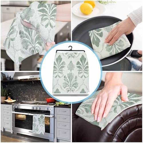 ZOE GARDEN Sage Green Geometric Dish Towel 18x28
