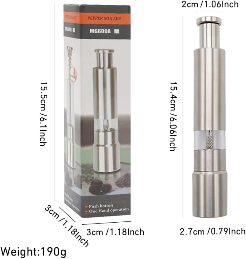 Premium Stainless Steel Salt Pepper Grinder Set