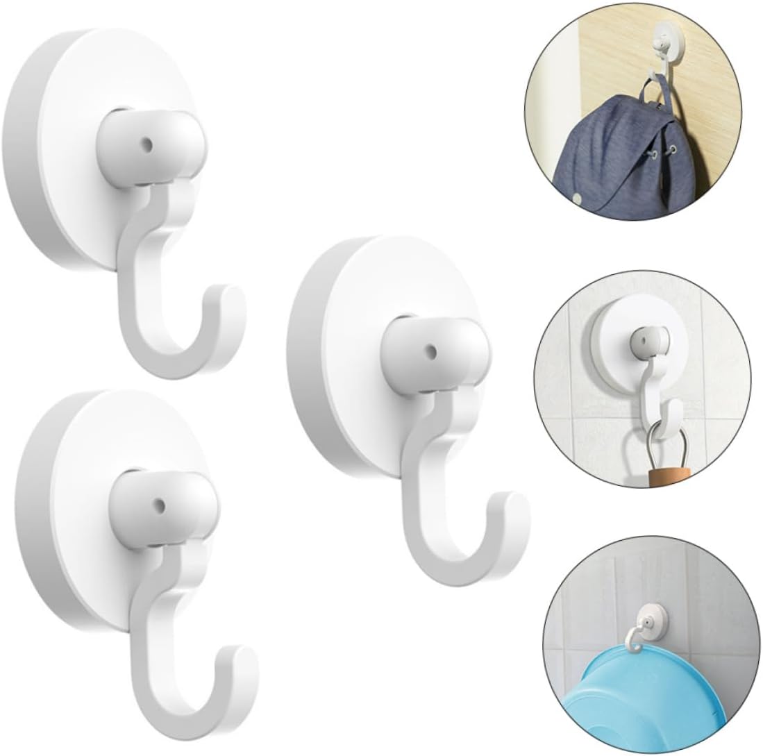 Healifty 3Pcs Self Adhesive Wall Hooks for Bathroom and Kitchen 1