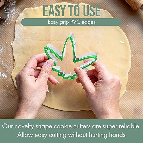 Hello High 3PC Leaf Cookie Cutter Set - Steel Metal 420 Baking Supplies