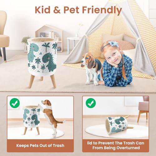 Small Dinosaur Trash Can with Lid 18 Gallon Dog Proof