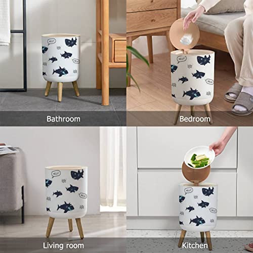 Small Trash Can with Cute Shark Design 867x143inch