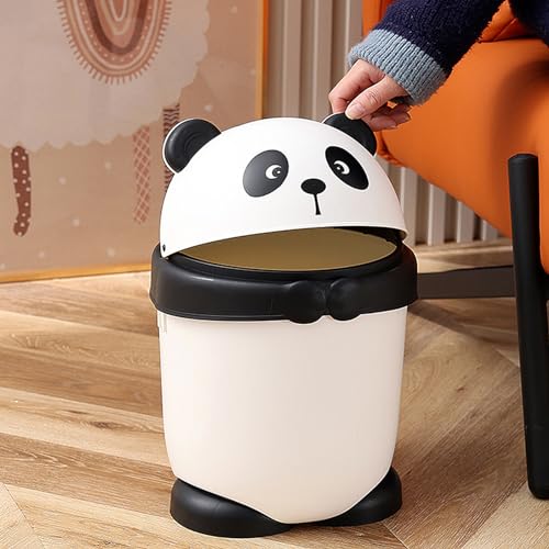 Cute Cartoon Panda Wastebasket with Swing Lid