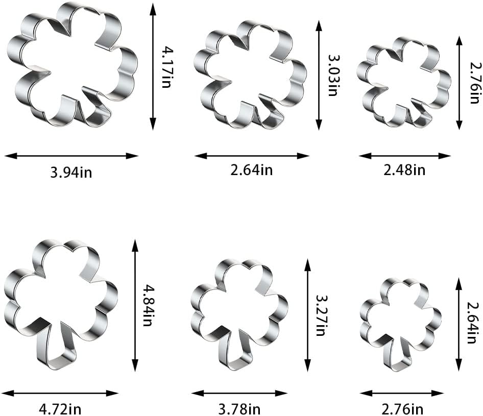 St Patricks Day Cookie Cutter Set 6 Pcs Metal Shamrock