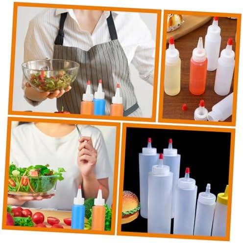 PRETYZOOM 2oz Mini Condiment Squeeze Bottles Set for Kitchen