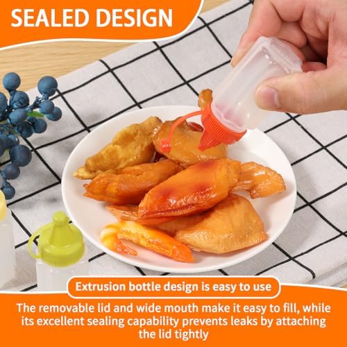 16pcs Colorful Condiment Squeeze Bottles with Lids
