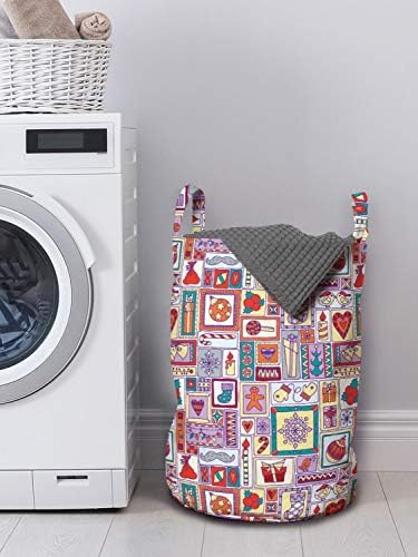 Ambesonne Christmas Laundry Bag with Bells Design