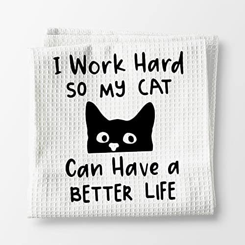 Voatok Black Cat Quote Bath Towel - 16x24 Inch