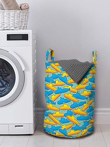Ambesonne Yellow Submarine Laundry Basket 13 x 19