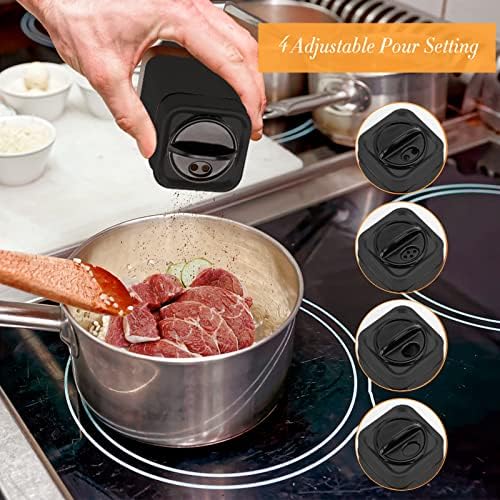 Aelga Black Salt Pepper Shakers Set with Holder