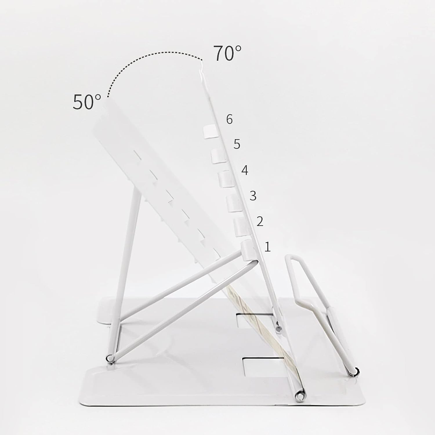 Foldable Metal Book Stand with 6 Angles for Kitchen and Office Use
