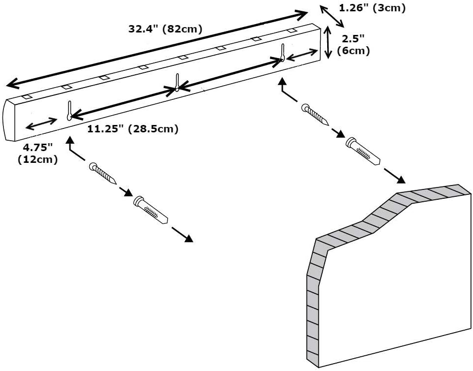 Umbra Flip Wall-Mounted Coat Rack Rail with 8 Hooks