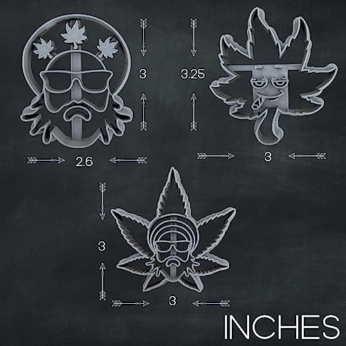 Moose Goods Marijuana Cookie Cutters Set Of 3 Hemp Weed Shaped