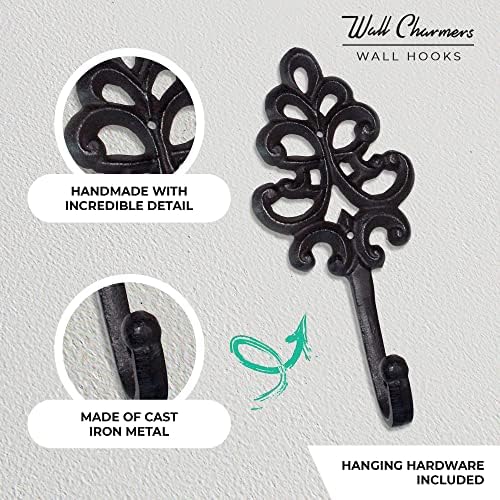 Wallcharmers Set of 3 Rustic Wall Hooks 8 Inch