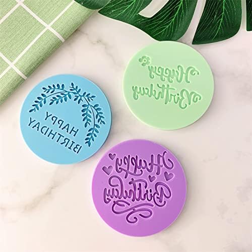 Aggert Silicone Birthday Pattern Cake Stencil 2Pcs