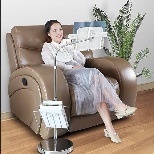 Yuidaaavzz Hands Free Book Stand with 360 Rotating Angle - Silver