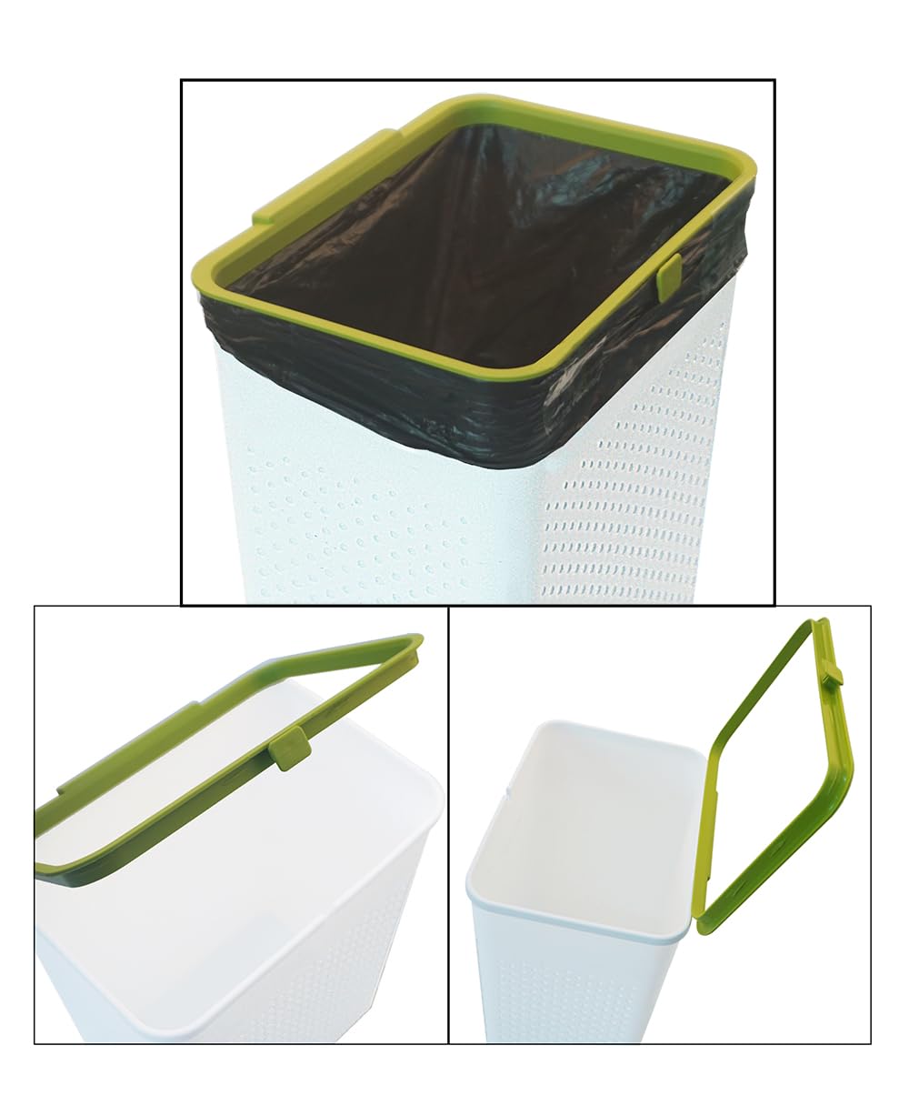 Feisco 3 Gallon White Wastebasket for Bathroom Kitchen
