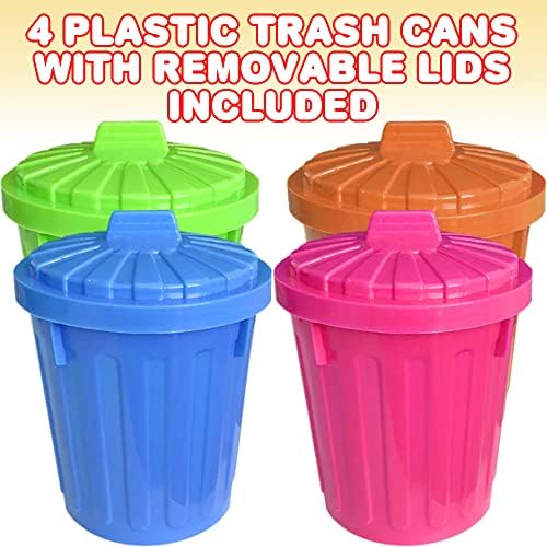 ArtCreativity Large Trash Cans Set with Lids - Set of 4