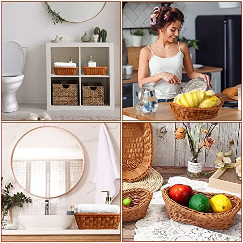 Mimorou 4 Pcs Wicker Bread Serving Baskets
