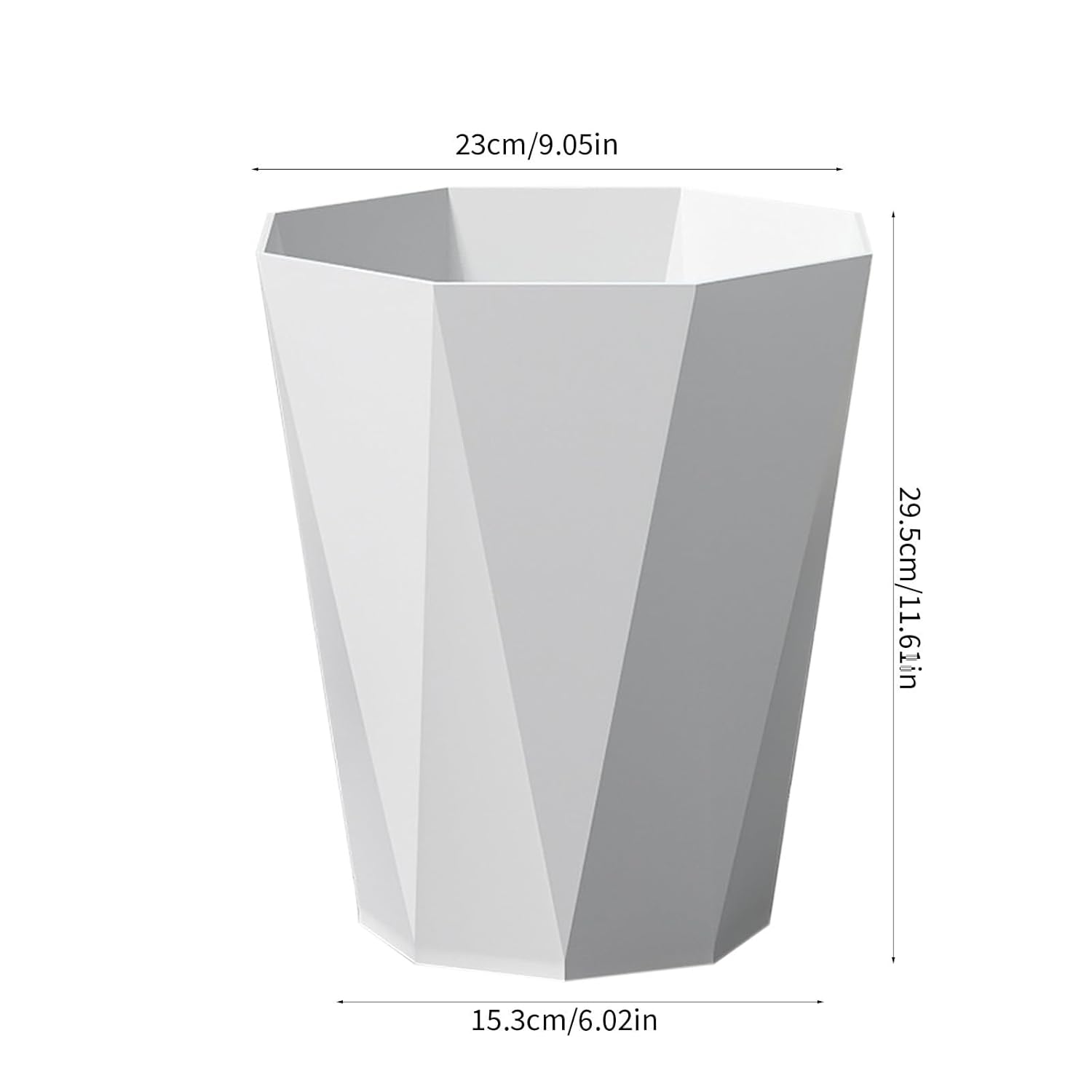 Compact Plastic Trash Can with Press Ring for Small Spaces