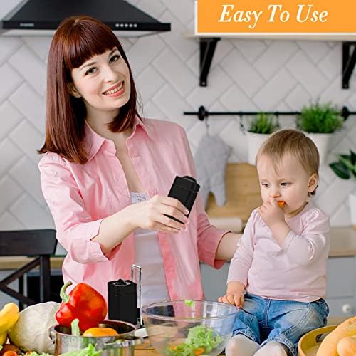 Aelga Black Salt Pepper Shakers Set with Holder