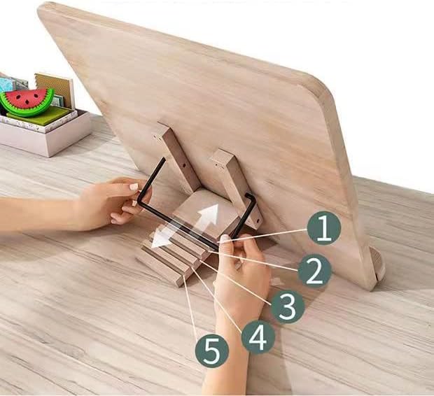 Portable Wooden Book Stand with Adjustable Angles