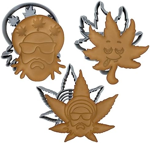 Moose Goods Marijuana Cookie Cutters Set Of 3 Hemp Weed Shaped