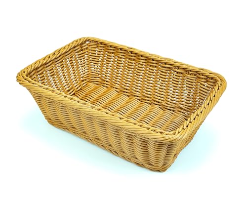 Teng Lang 12 Poly Wicker Bread Baskets with Design
