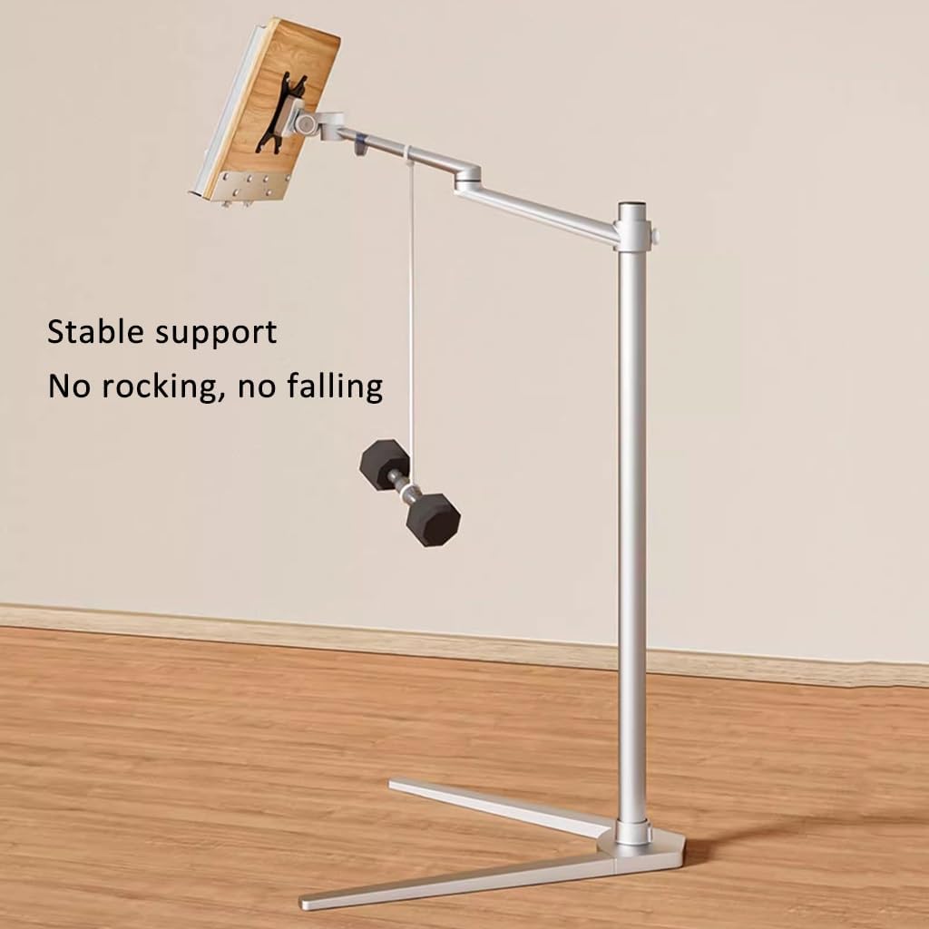 Adjustable Book Stand for Reading and Cooking Silver 53x90cm