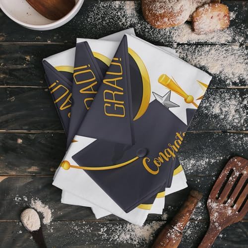 ZOE GARDEN Graduation Cap Kitchen Towel 18x28 Quick Dry Durable