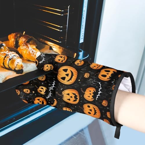 Aglebo Halloween Spider Web Oven Mitts Set of 2