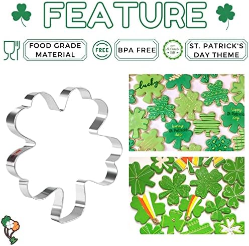 Crethinkaty 8-Piece Clover Four-Leaf Clover Cookie Cutter Set