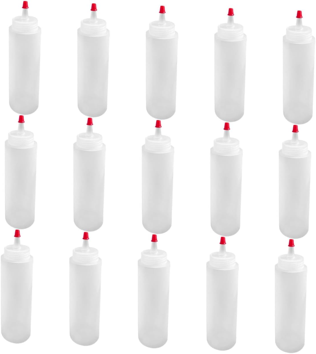 BESTOYARD 15 Piece Condiment Squeeze Bottles 2oz Wide Mouth ABS Plastic