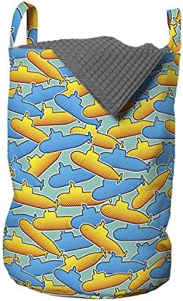 Ambesonne Yellow Submarine Laundry Basket 13 x 19