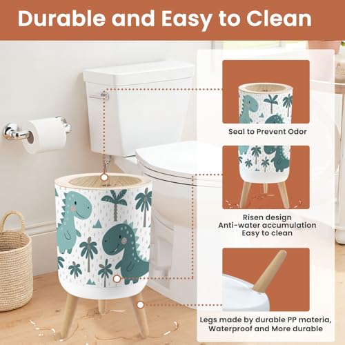 Small Dinosaur Trash Can with Lid 18 Gallon Dog Proof