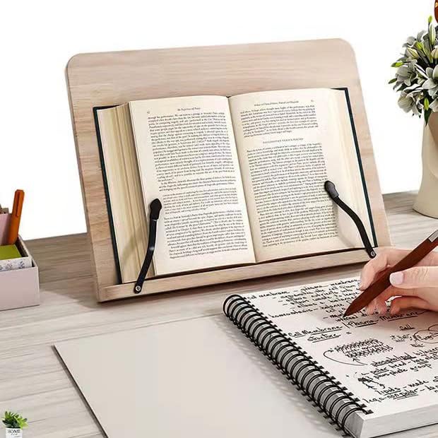 Portable Wooden Book Stand with Adjustable Angles