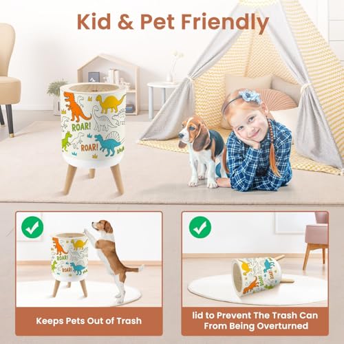Grunge Dinosaur Print 18 Gallon Dog Proof Trash Can