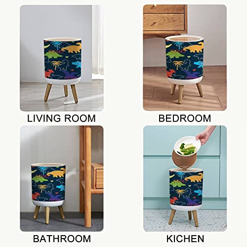 KCDCYCZEAL Small Trash Can with Dinosaur Lid 7L