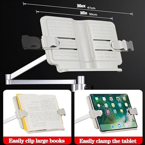 Adjustable Floor Stand for Tablet Laptop and Cookbooks