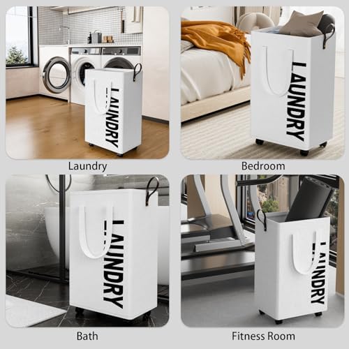 HomeHacks 75L Rolling Laundry Basket with Wheels 1