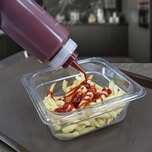 Jiwins 6 Pack 8 oz Condiment Squeeze Bottles with Tip Cap