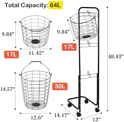 MYOYAY 3-Tier Laundry Cart on Wheels