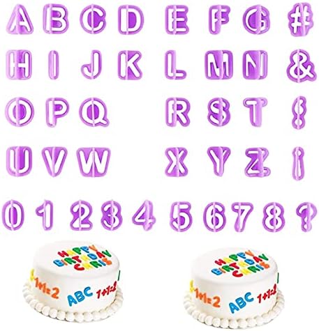 Alvinlite 40-Pcs Fondant Letter Number Cutter Set